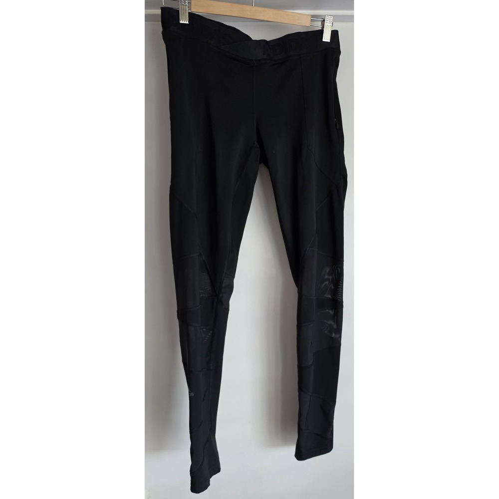 Adidas Women's Leggings Size L Black Athletic Workout Pants 26in‎ Inseam